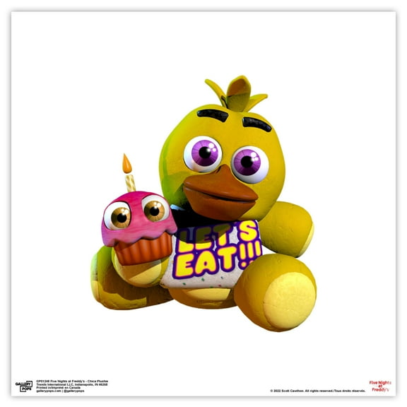 Gallery Pops Five Nights at Freddy's - Chica Plushie Wall Art, Unframed Version, 12" x 12"