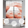 thumbnail image 2 of Boho Red Forest Swag Kitchen Curtains Sets for Windows 24 Inch Length, Modern Watercolor Mountains Trees Short Window Curtain Panels Swags Valances and Tiers 3 Piece Set for Cafe/Dining Room, 2 of 5