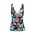 thumbnail image 2 of FORTANT Women's Floral Print Plus Size Two Piece Tankini Swimsuits Ruched Tummy Control Tankini Top with Swim Shorts, Size S-4XL, 2 of 8