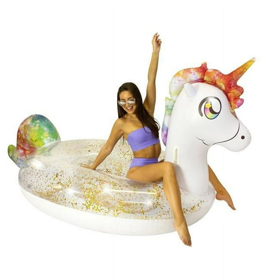 Glitter Unicorn Gigantic Beach & Pool Raft