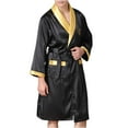 thumbnail image 2 of Donemore Men's Waffle Knit Bathrobe Loose Fit Comfortable Open Front Casual Loungewear Robe Home Spa Relaxation, 2 of 6