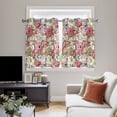 thumbnail image 4 of Pink Spring Floral Kitchen Curtains Window Panels, Vintage Summer Botanical Insulated Window Treatment Curtain, Grommet Curtains for Bedroom/Living Room/Bathroom, 2 Piece 42"Wx54"L, 4 of 8