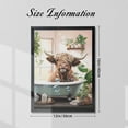 thumbnail image 2 of ADALE Highland Cow Canvas Wall Art Cow in Bathtub Picture Prints Bathroom Animal Painting for Toilet Kid Room Decor Black Framed 8x12 Inch, 2 of 7