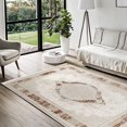 thumbnail image 2 of Beige Framed Area Rugs for Living Room Washable Rugs Boho Moroccan Area Rug Soft Neutral Geometric Bohemian Carpet Distressed Indoor Rug for Bedroom Dining Room Office Foldable Nonslip Rug, 2 of 9