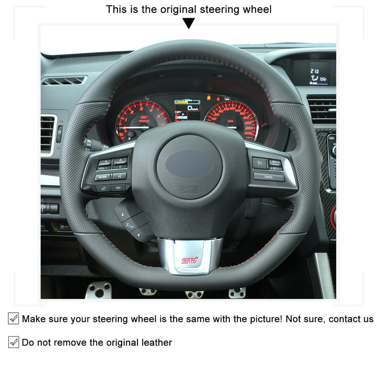 MEWANT Custom Hand Stitch Alcantara Steering Wheel Cover Wrap for