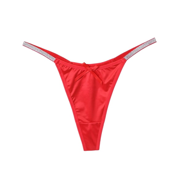 Xijirk Womens Underwear,Thong Underwear High Waist Sexy Glitter Design Comfortable Adjustable Daily Wear Style Breathable Fabric,Panties for Women,Red,M
