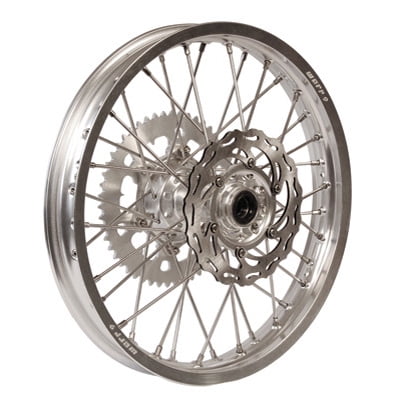Impact Complete Front/Rear Wheel Kit 1.40 x 19/1.85 x 16 Black Rim/Silver Spoke/Blue Hub for Husqvarna TC 85 2014-2018