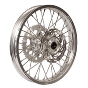 Warp 9 Complete Wheel Kit - Rear 18 x 2.15 Silver Rim/Silver Hub/Silver Spokes and Nipples for Husqvarna TC 125 2014-2018