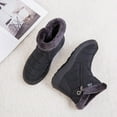 thumbnail image 4 of Snow Boots for Women Plush Warm Zipper High Top Flat Winter Booties Soft Sole Winter Outdoor Walking Shoes, 4 of 6