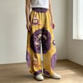 thumbnail image 2 of Bovemsi Capri Pants for Women Wide Leg Barrel Baggy Trousers, Elastic High Waist Casual Pants With Pockets Fashion Outfits Clothes XXL Gold, 2 of 4
