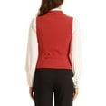 thumbnail image 4 of INSPIRE CHIC Women's Suit Vest Double Breasted Business Lapel Dressy Waistcoat Vest L Red, 4 of 7