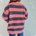 thumbnail image 4 of YABCSAZ Sweaters for Women Casual Crewneck Striped Sweaters Long Sleeve Fuzzy Knit Shirts Oversized Chunky Warm 2024 Fall Pullover Loose Fit Soft Sweaters Top Trendy Outfits, 4 of 6