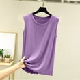 thumbnail image 2 of TAGOLD Womens Round-Neck Tank Top Solid Color Sleeveless Pullover Loungewear Casual Tank Top, 2 of 5