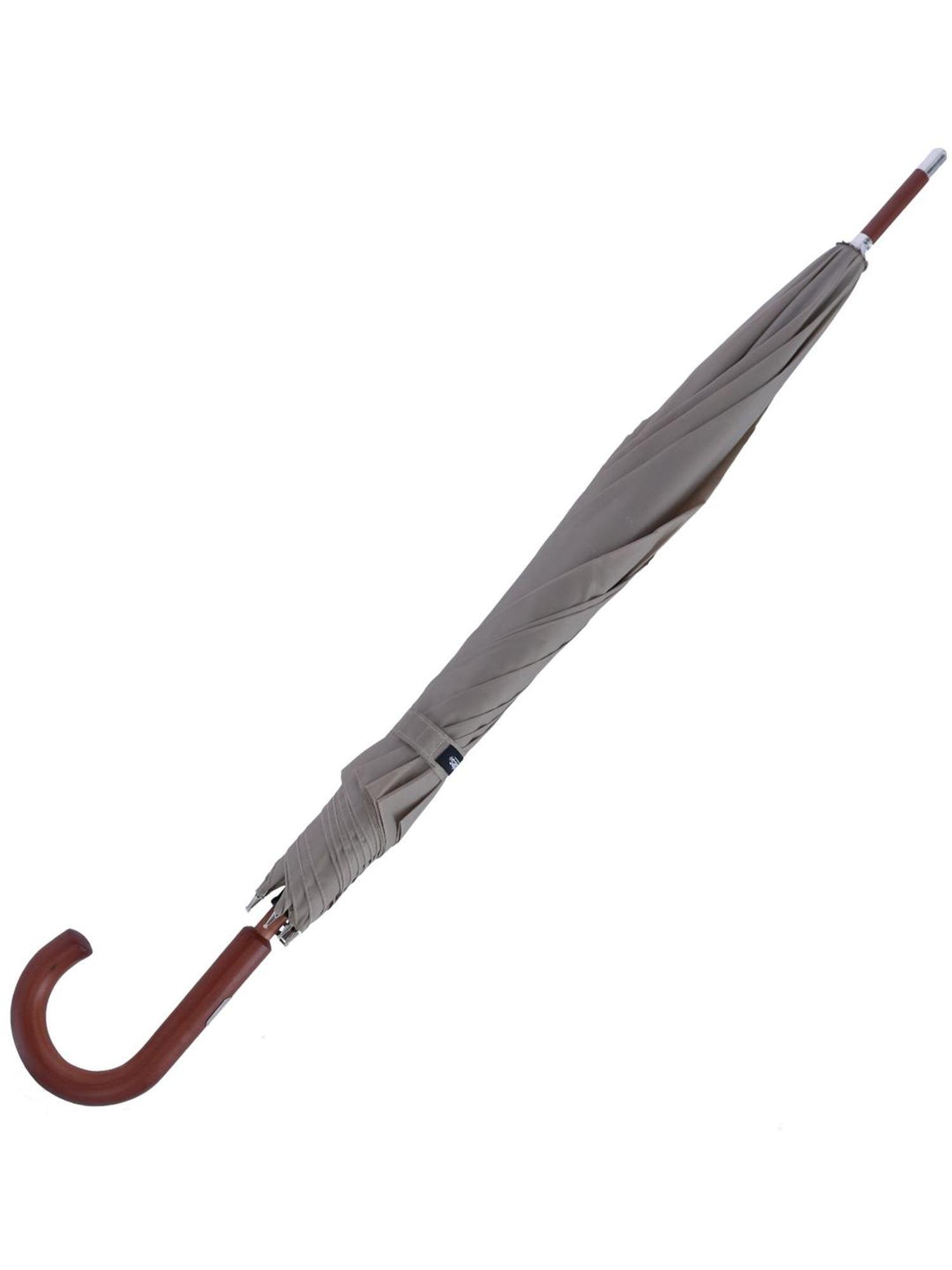 totes Auto Open Wooden Stick Umbrella, British Tan, One Size