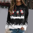 thumbnail image 2 of Gibobby Sudadera navideña mujer Sudadera con estampado navideño para mujer, Top de cristal de nieve, sudadera de manga larga, de temperamento(Negro,M), 2 of 5