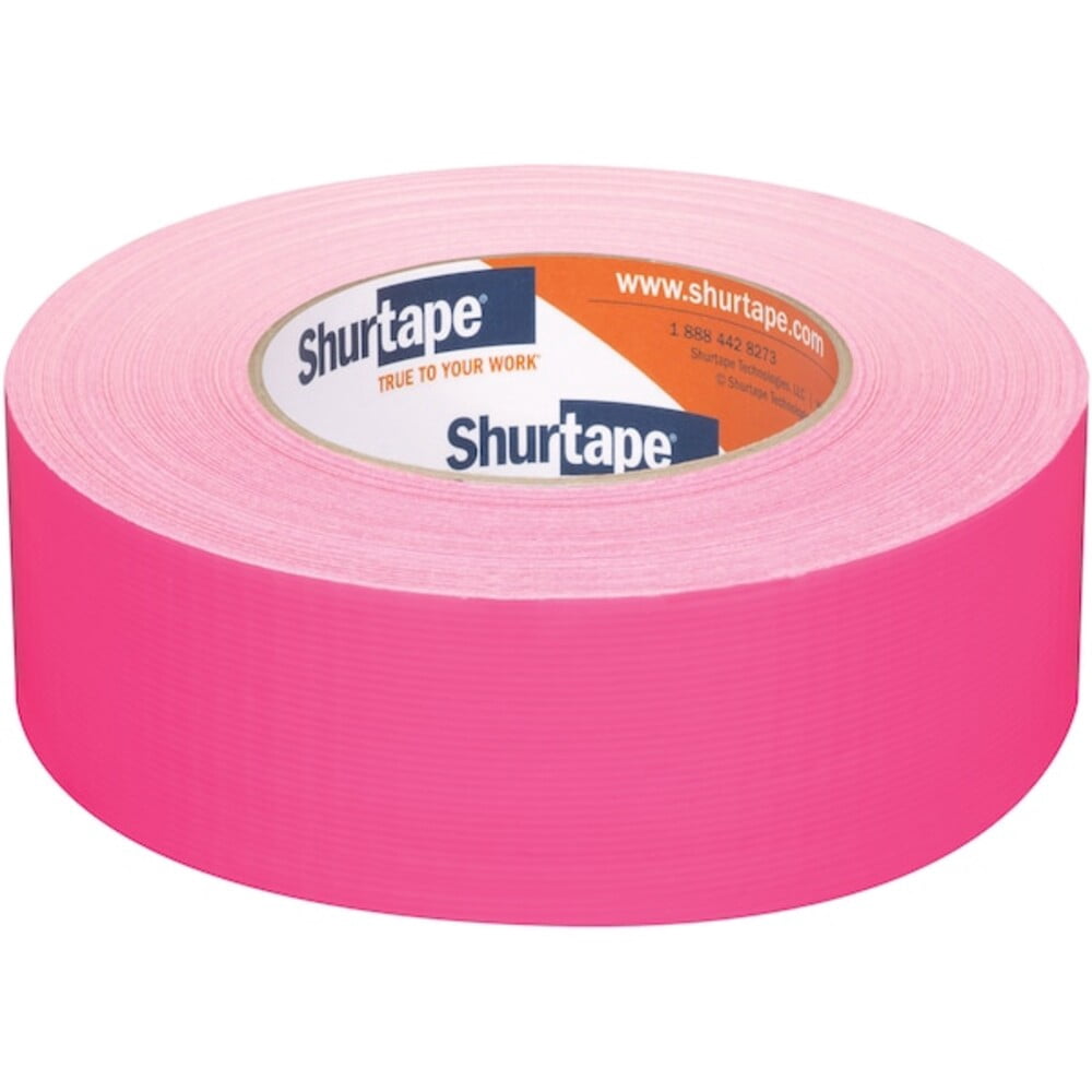 Shurtape Duct Tape, Pink, 60-1/8 yd L, 1-7/8 in W 105485