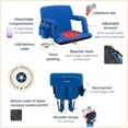 thumbnail image 4 of Alpcour Heated Reclining Stadium Seat - Extra Thick Waterproof Chair with Wide Back Support - Royal Blue, 4 of 6