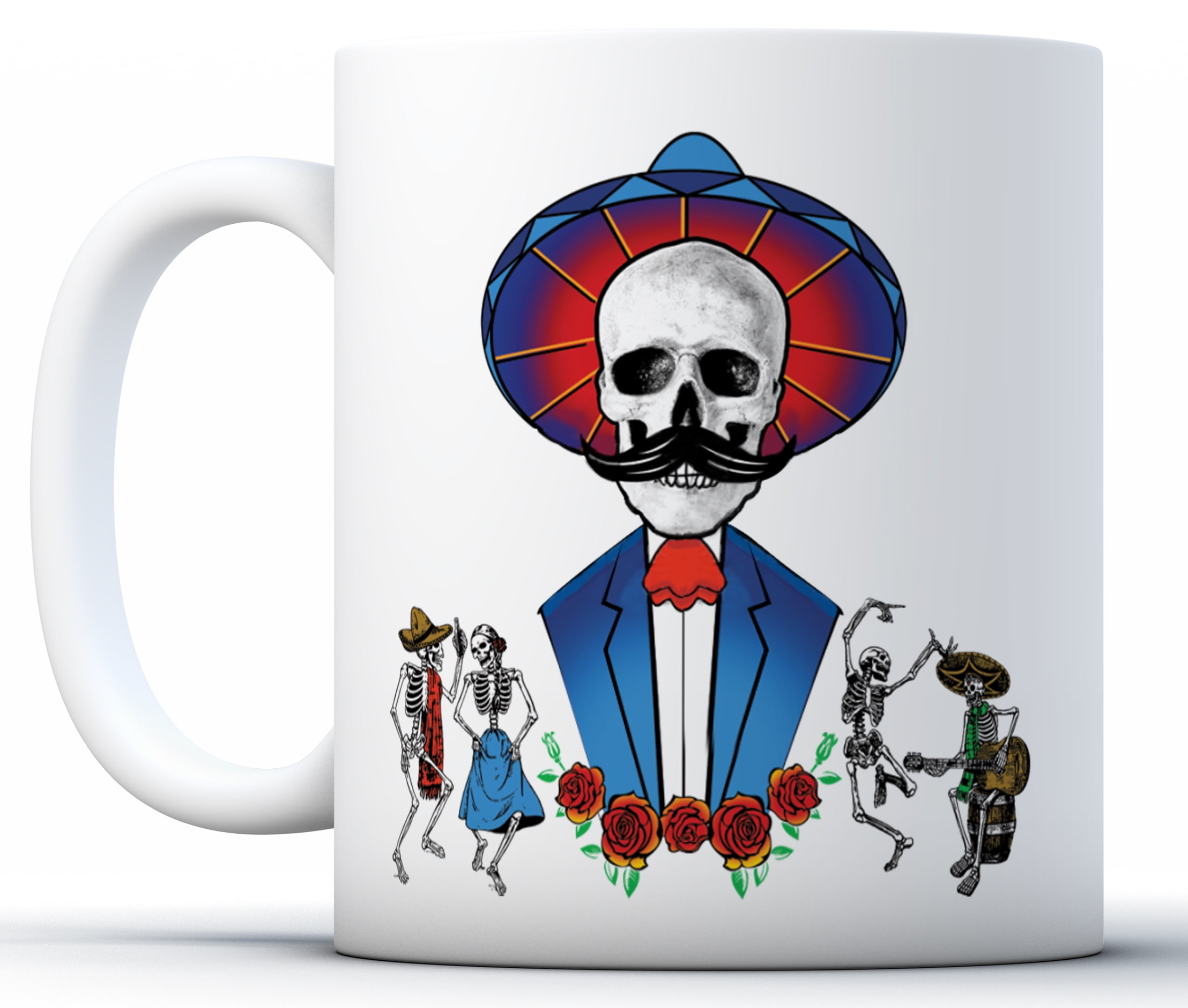 Day of the Dead Red White Blue USA Patriotic Sugar Skull Tri