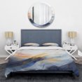thumbnail image 3 of Designart "Marble Storm in Blue and Yellow Abstract III" Abstract Painting Bedding Covert Set - Abstract Blue Modern Bed Set With 2 Shams, 3 of 6