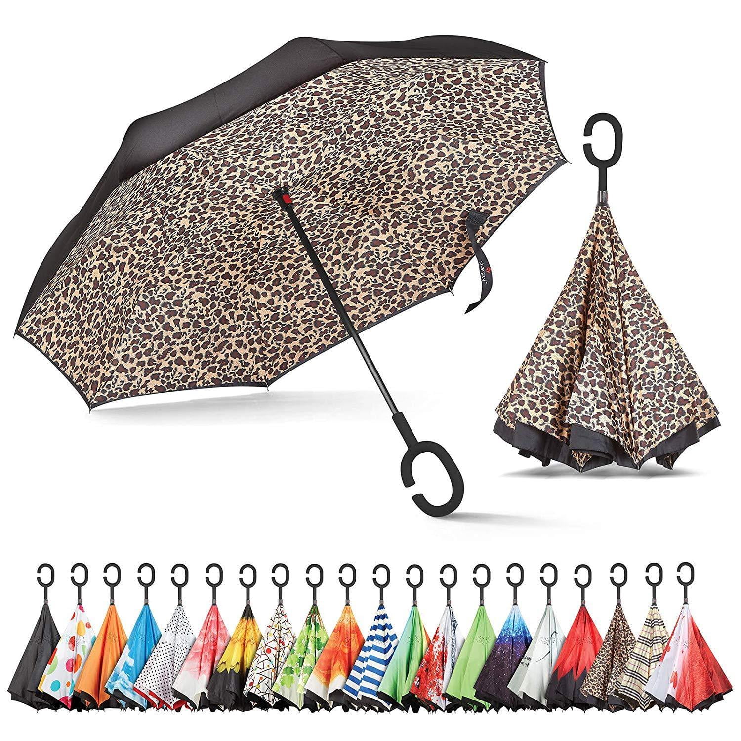 Double Layer Inverted Umbrella with CShaped Handle, AntiUV Waterproof