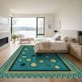 thumbnail image 3 of ODIKA 2'x3' Machine Washable Non-Slip Area Rug, Boho Interlocking Animal Design High Traffic Rug, Blue, 908043, 3 of 7