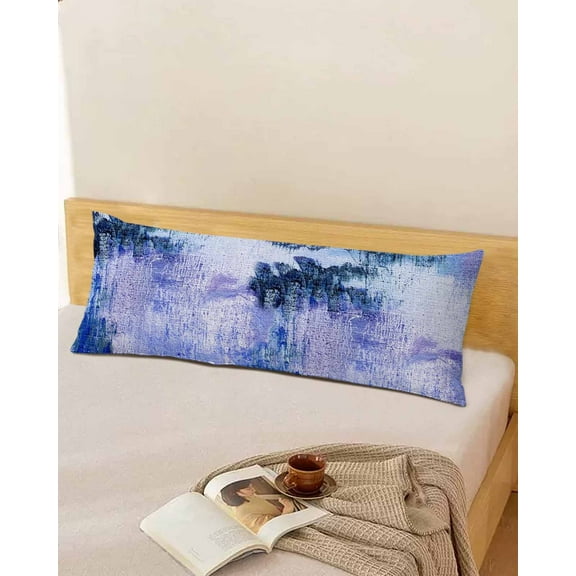 Abstract Purple Throw Pillow Cover, Modern Minimalism Art Painting Rectangle Decorative Pillow Case Protector Soft Cushion Cover Lumbar Pillowcase for Couch Sofa Bedroom Car Chair Decor 20x54 Inch