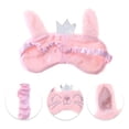 thumbnail image 3 of Unique Bargains 1 Pc Fleece Long Ear Cats Eye Mask for Home Pink Fleece, 3 of 4