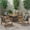 Mixed Mocha/Natural/Brown, variant on Harleigh Outdoor 5 Piece Wood and Wicker Club Chairs and Fire Pit Set, Gray and Brown