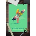 thumbnail image 2 of Myrtle Beach, South Carolina, Sweet Relief Collection, Surfer Girl with Surfboard (12x18 Wall Art Poster, Room Decor), 2 of 3