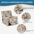 thumbnail image 2 of CHUNTIAN Stretch Recliner Slipcovers Printed Sofa Cover 4-Piece Fallon Collection Slipcover Lazy Boy Chair Covers Furniture Protector Recliner Chair Cover with Storage Pocket for Living Room, A2, 2 of 5