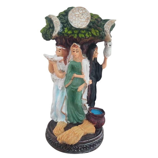FLhrweasw Celtic Danu Triple Diosa Estatuilla Escultura Resina Estatua Griega Del