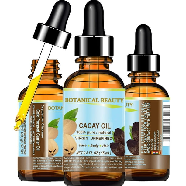 Carrier Oil Botanical Beauty Aceite de cacay de 15 ml para rostro, piel y cuerpo