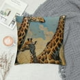 thumbnail image 2 of Creowell Decorative Throw Pillow Covers Double Sided Pillow Covers for Sofa Mother and Child Giraffe Couch Throw Pillow Cases Soft Plush Cushion Case Square Cushion Cover for Living Room White, 2 of 5