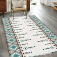 thumbnail image 2 of Area Rugs for Living Room Bedroom, Teal Black Boho 4'x6' Rug Washable Carpet Runner Indoor Outdoor, Vintage Ethnic Tribe Abstract Art Retro Non Slip Accent Floor Mats Rug for Kitchen, Office, 2 of 8