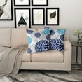 thumbnail image 6 of Navy Blue Throw Pillows Covers 20x20 Set of 2, Purplish Aqua Dahlia Flower Pillow Cushion Cases, Teal Grey Floral Decor Throw Pillows Cover Gifts for Bed Couch Sofa Living Room, 6 of 6