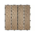 thumbnail image 3 of Pack of 11 WPC Wood-Plastic Composite Patio Deck Tiles 11.8" 3D Teak DIY Interlocking Decking Tiles Water Resistant Indoor Outdoor Court Floor Tiles, 3 of 5