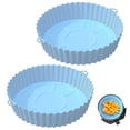 thumbnail image 2 of GUSTVE2 Pack Air Friteuse Silicone Pot Réutilisable Air Friteuse Silicone Doublure Résistant à la Chaleur Friteuse à Air Chaud avec Poignée Durable Sûr Bleu, 2 of 11