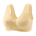 thumbnail image 3 of ALLLIST Women's Bras Front Closure Beige Wireless Sleep Plain Breathable T Shirt Bras for Ladies Size 36-44, 3 of 4