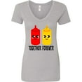 thumbnail image 3 of Inktastic Ketchup and Mustard Women's V-Neck T-Shirt, 3 of 5
