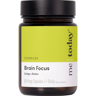 me today - Brain Focus Supplement for Adults, Ginkgo   Brahmi for Mental Clarity, Vegan, 60 Capsules