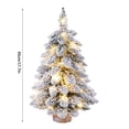 thumbnail image 4 of Amdohai 1 Prelit Tabletop Christmas Tree Snow Flocked Christmas Tree with Led Lights Wood Base Mini Xmas Pine Tree for Table Desk Home Christmas Decor, 4 of 8