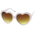 thumbnail image 4 of zeroUV Female Women's Oversize Gradient Lens Heart Sunglasses 56mm (White / Amber) - 56mm, 4 of 4