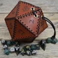thumbnail image 3 of Bolsa de almacenamiento de dados de cuero sintético retro, fácil de limpiar, con cordón, accesorios para juegos de mesa de fiesta, 3 of 5