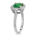 thumbnail image 3 of Galaxy Gold 1.85 Carat Total Weight 14K Solid White Gold Emerald Natural Diamonds Halo Ring Brilliant Cushion Shape Cut and Round Diamonds Anniversary Engagement Promise Ring (8), 3 of 3