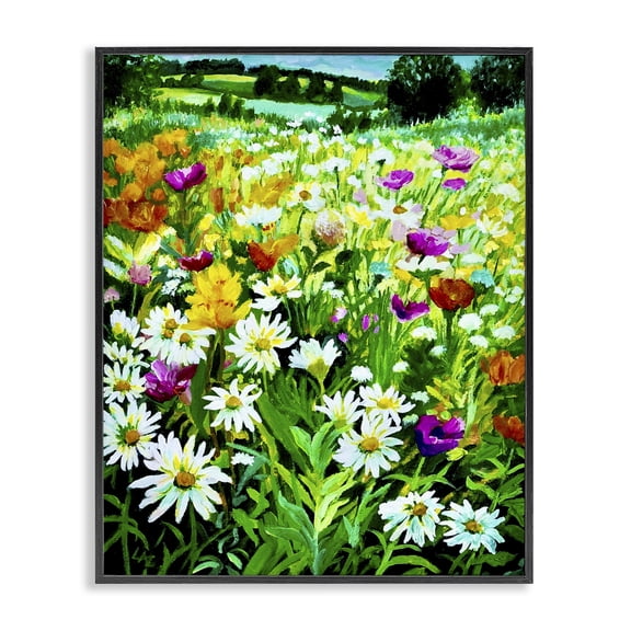 Stupell Industries Coastal Hillside Fusion Meadow Black Framed Giclee Art, 11 x 14, by Lee Ann Zirbes