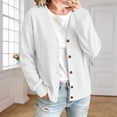 thumbnail image 3 of Stamzod Fall Cardigans for Women V Neck Long Sleeve Button Down Knit Waffle Cardigan Plus Size Clothes, 3 of 10