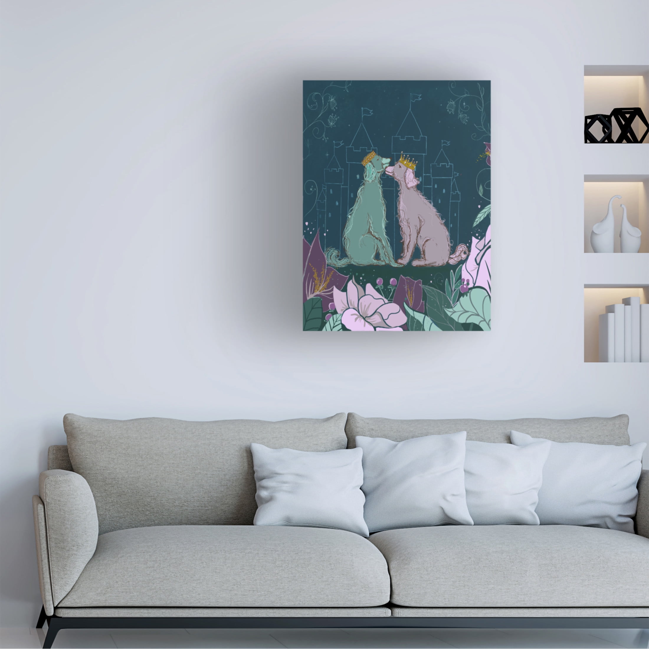 Canvas Wall Art - Christine Rotolo 'Palace Pets 3' Wall Art for Living Room, Bedroom, or Office Décor by Trademark Fine Art - 24 x 32 Inches