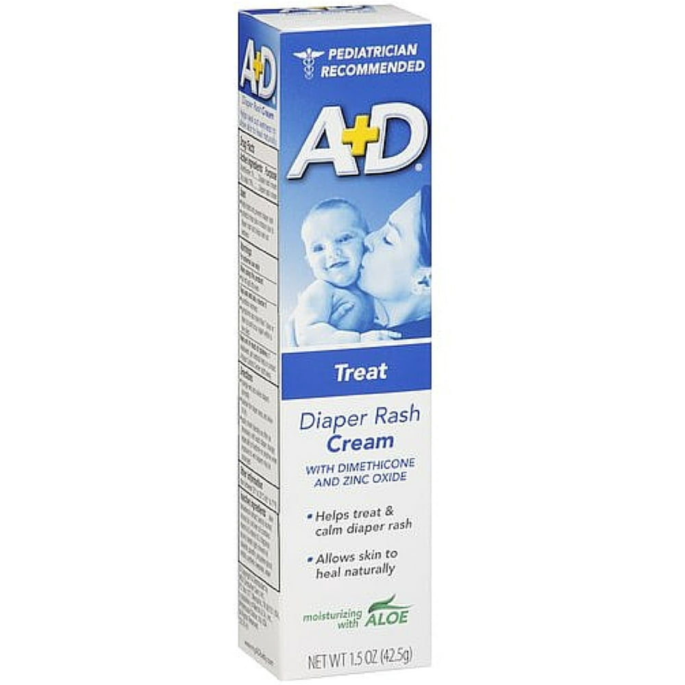A+D Diaper Rash Cream, Zinc Oxide, with Aloe 1.50 oz (Pack of 6