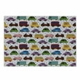 thumbnail image 1 of Cars Cutting Board, Cartoon Style Vehicles Double Deckers Vans Roadsters Boy Design, Decorative Tempered Glass Cutting and Serving Board, Small Size, Multicolor, by Ambesonne, 1 of 1