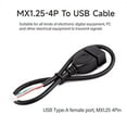 thumbnail image 4 of BYNNIX USB to 4P MX1.25 Cable,MX1.25 4Pin Female To USB Female Cable For Smooth Data Transfer Between Electronic Devices And PC, 4 of 8